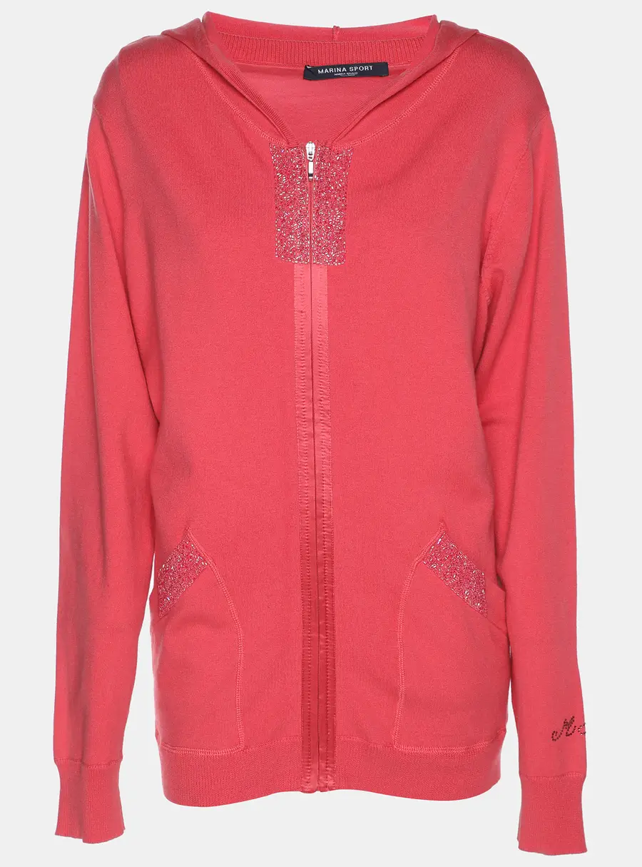 Marina Sport by Marina Rinaldi Pink Jersey Hoodie Set Jacket L