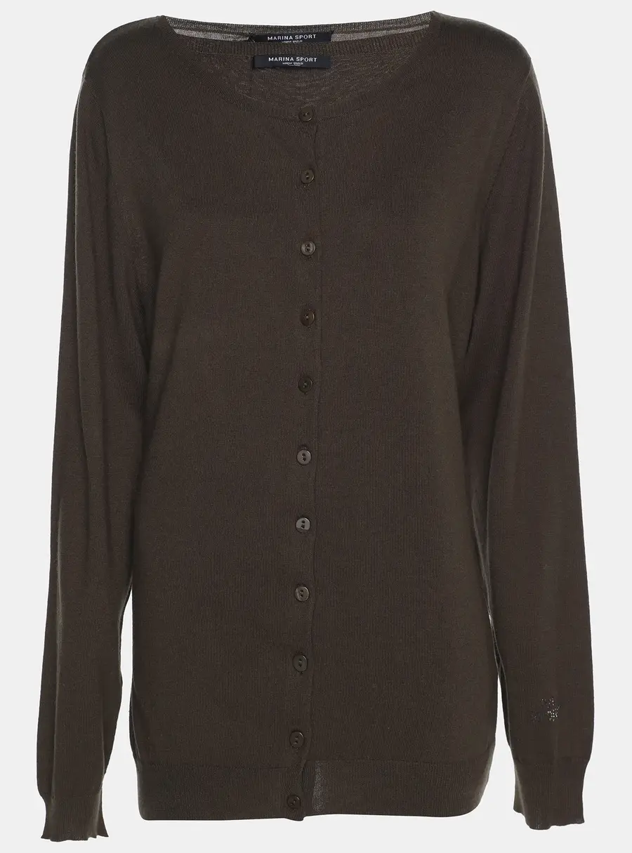 Marina Sport by Marina Rinaldi Olive Green Knit Button Front Sweater L