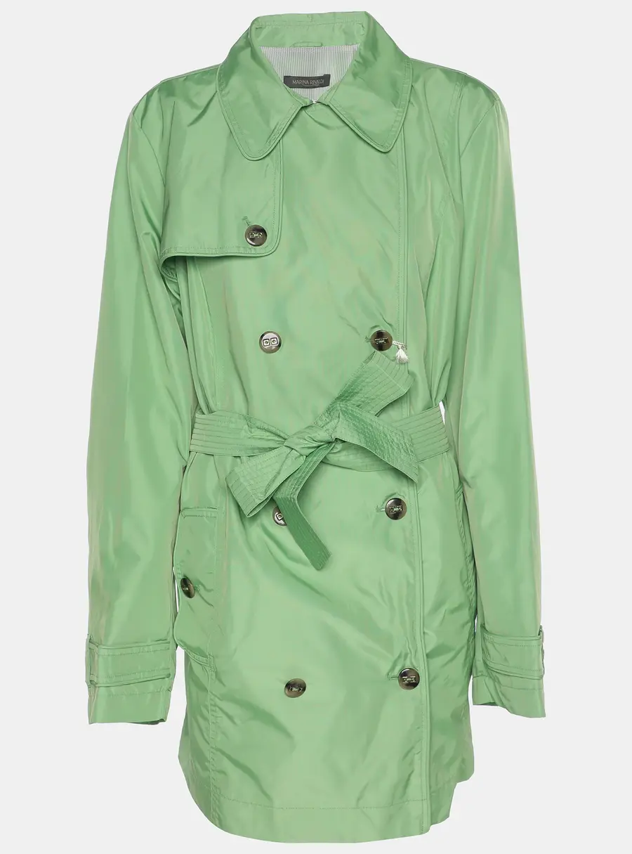 Marina Rinaldi Green Nylon Belted Jacket L