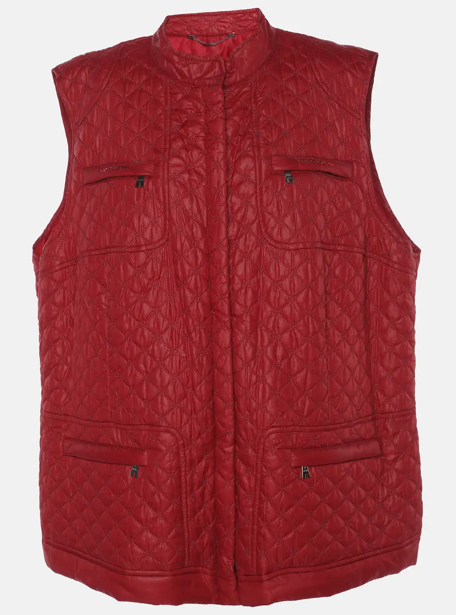Marina Sport by Marina Rinaldi Red Quilted Nylon Light Vest Jacket L