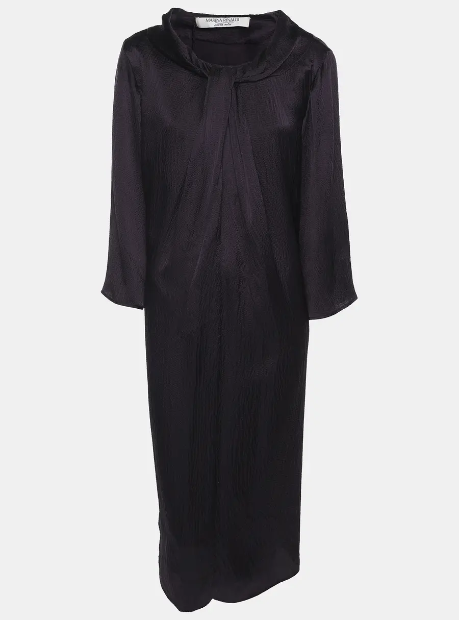 Marina Rinaldi Deep Mauve Crepe Tunic Mini Dress L