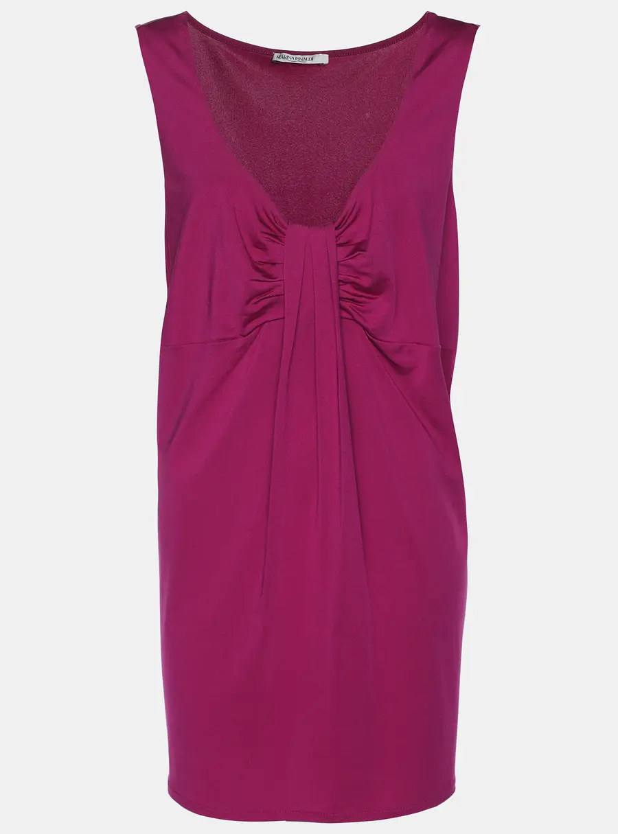 Marina Rinaldi Purple Jersey Gathered Front Top L