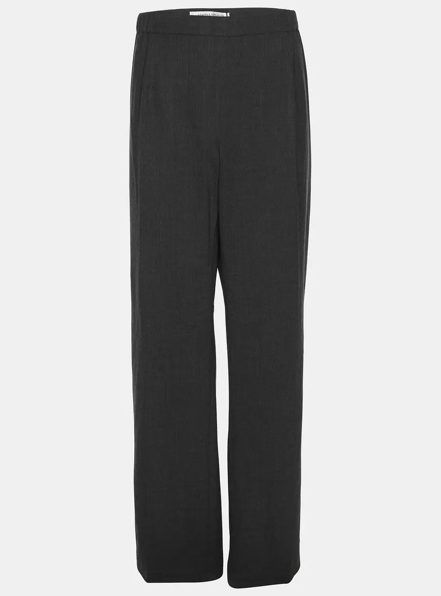 Marina Rinaldi Dark Grey Stretch Wool Wide Leg Trousers L