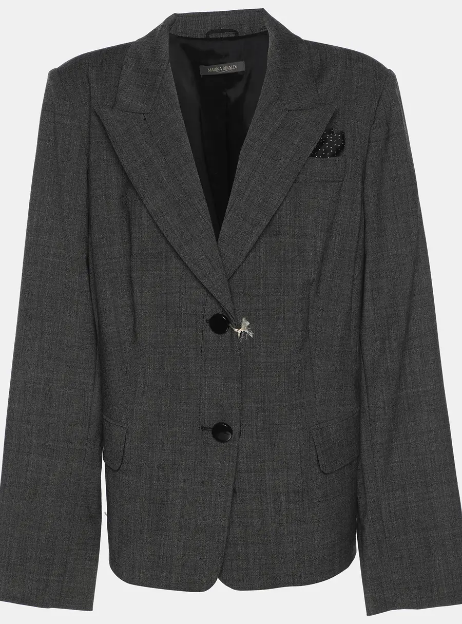 Marina Rinaldi Grey Fleece Wool Coat L