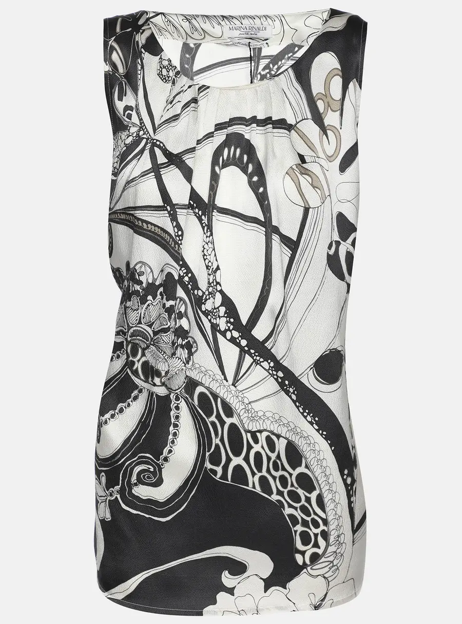 Marina Rinaldi Multicolor Silk Sleeveless Top L