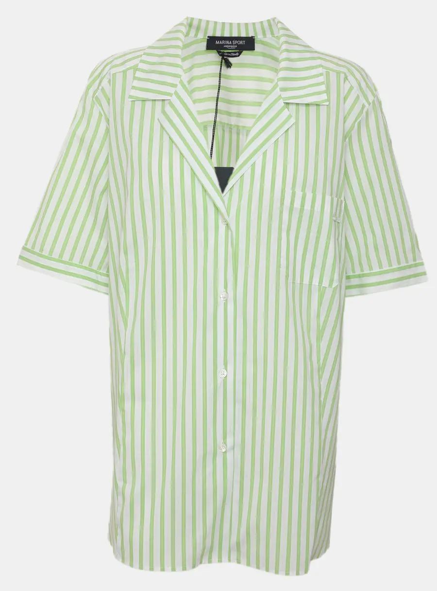 Marina Sport by Marina Rinaldi Green Stretch Cotton Short Sleeve Shirt L
