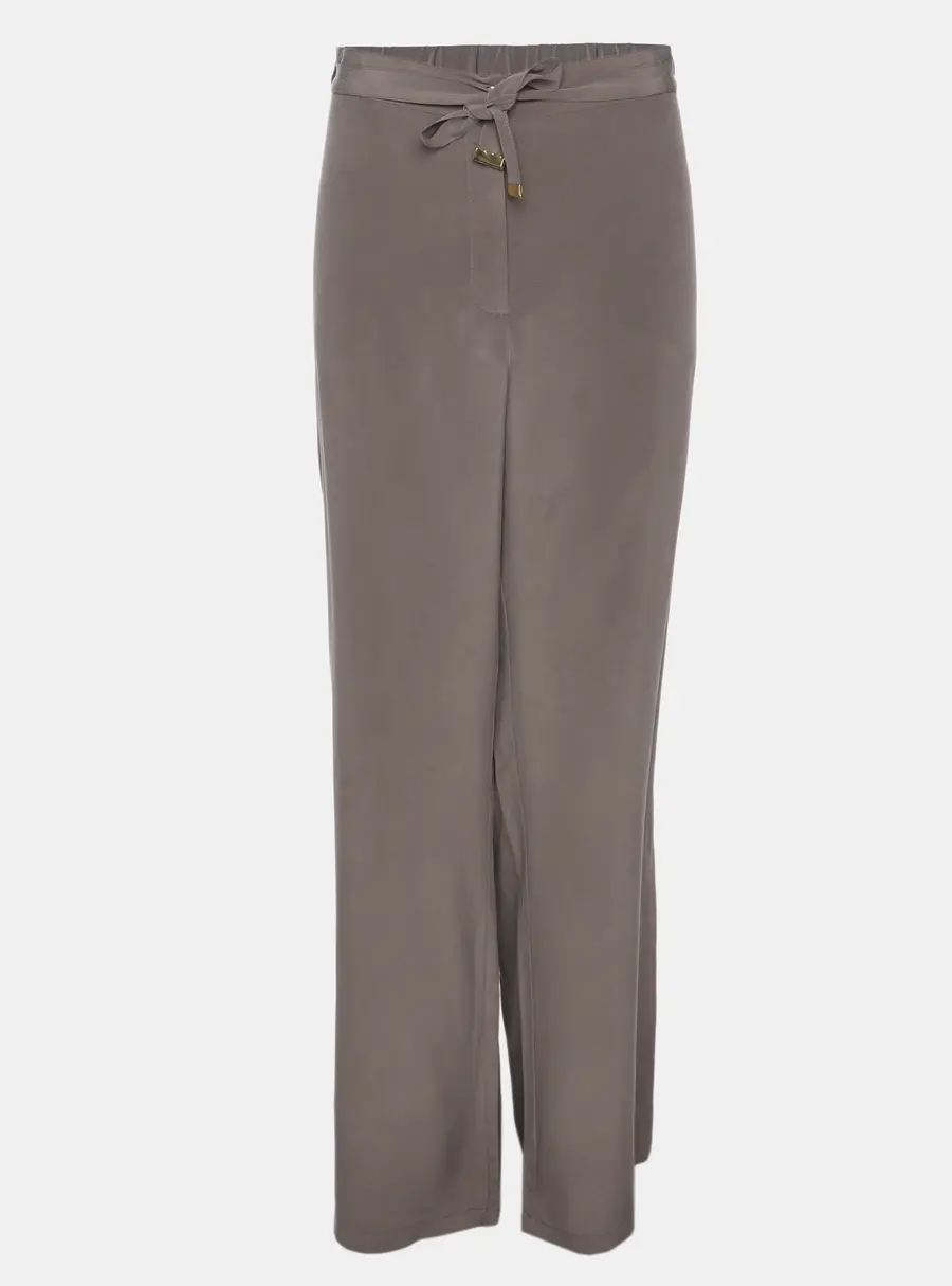 Marina Rinaldi Grey Silk Wide Leg Trouser L