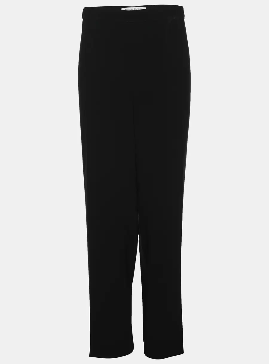 Marina Rinaldi Black Crepe Wide Leg Trousers L