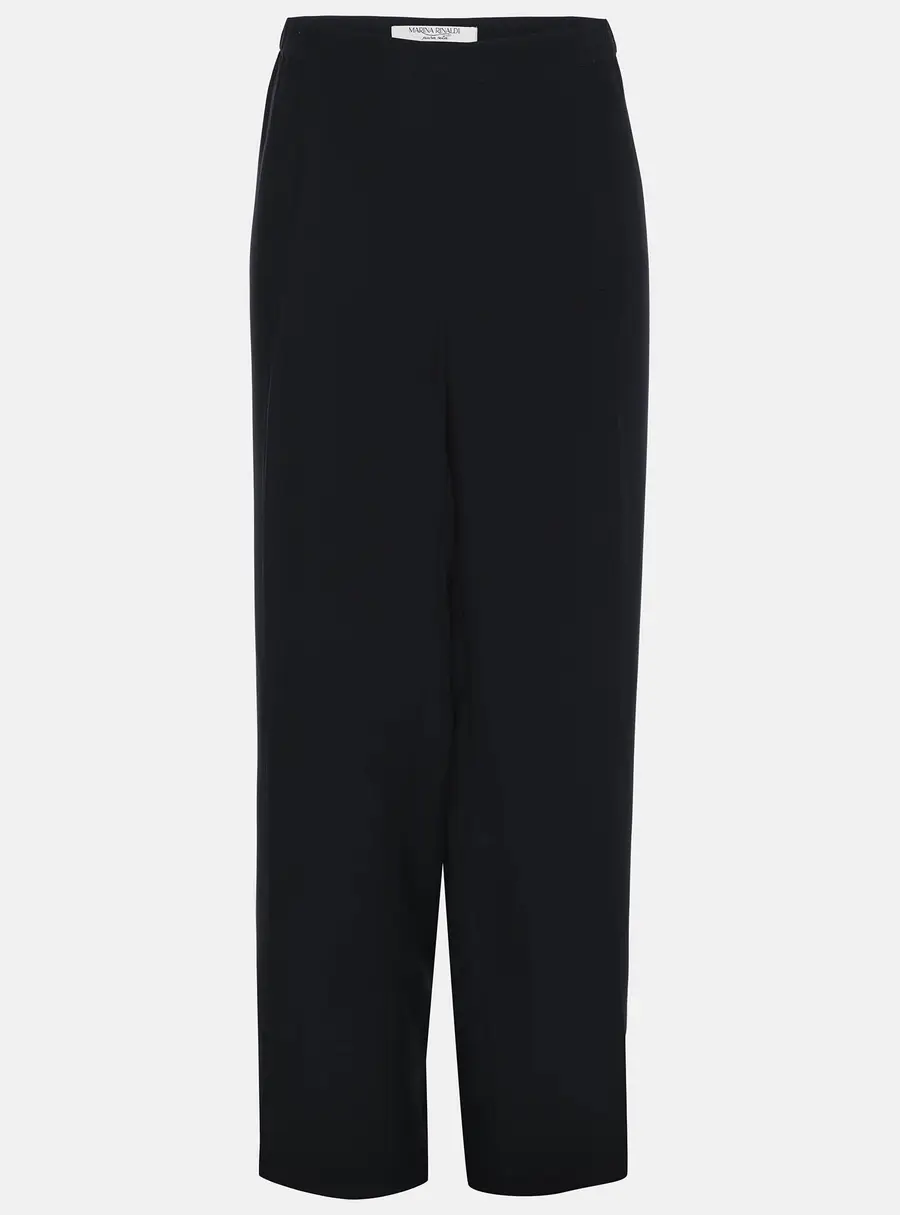 Marina Rinaldi Navy Blue Silk Trousers L