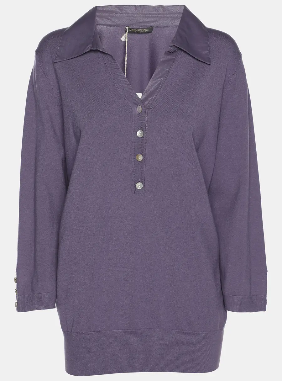 Marina Rinaldi Purple Knit Full Sleeve T-Shirt L
