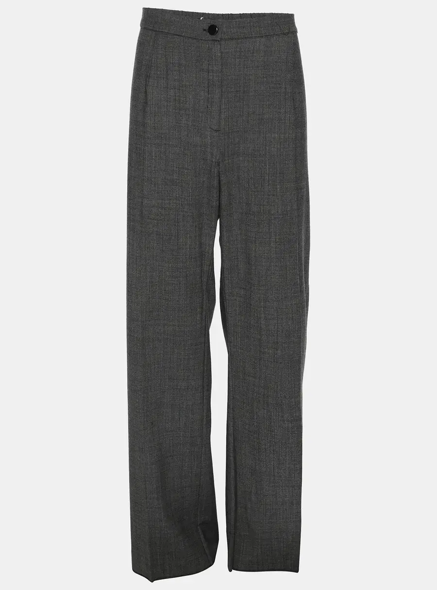 Marina Rinaldi Grey Fleece Wool Trousers L