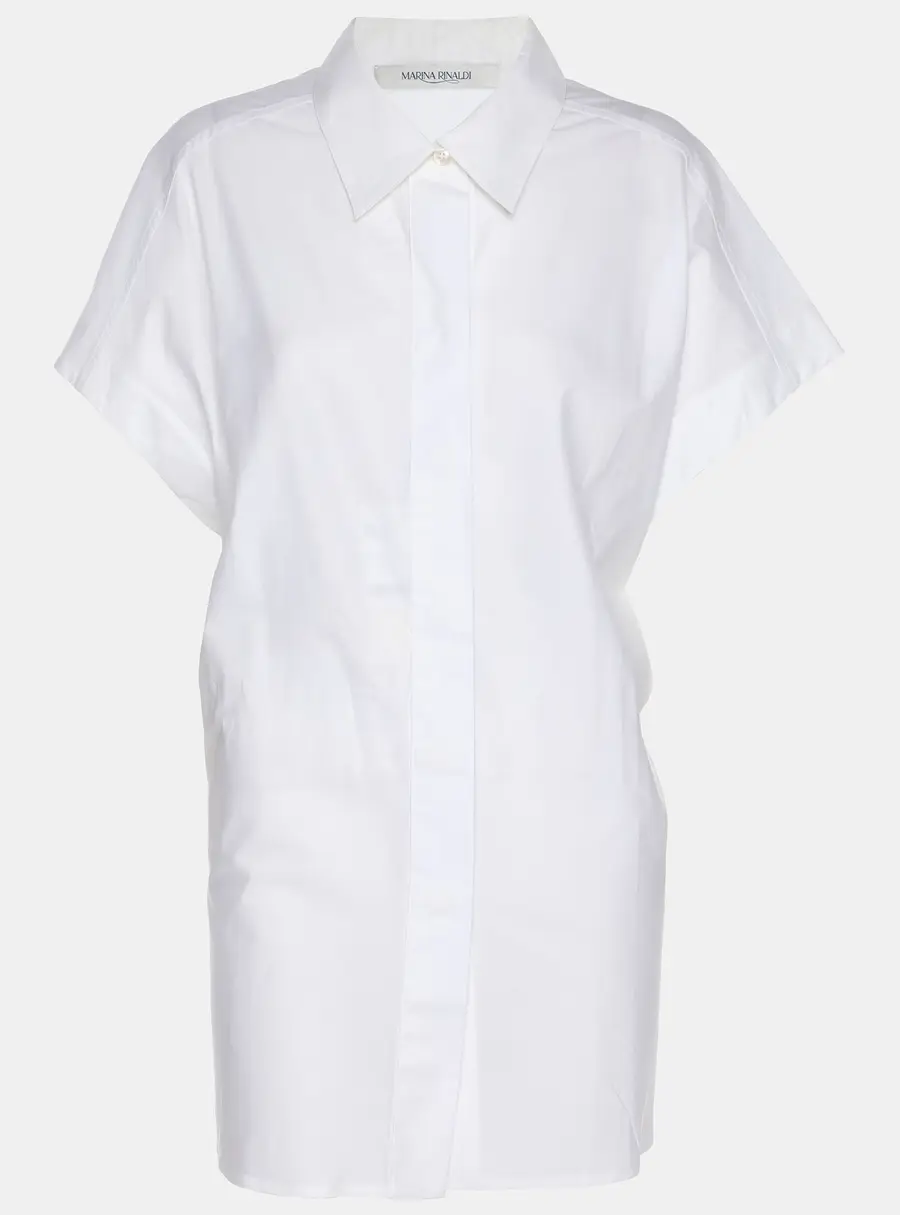 Marina Rinaldi White Cotton Button Front Sleeveless Shirt M
