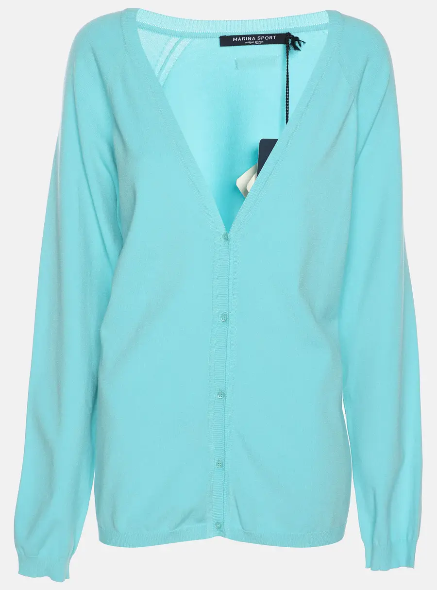 Marina Sport by Marina Rinaldi Sky Blue Knit Full Sleeve Sweater L