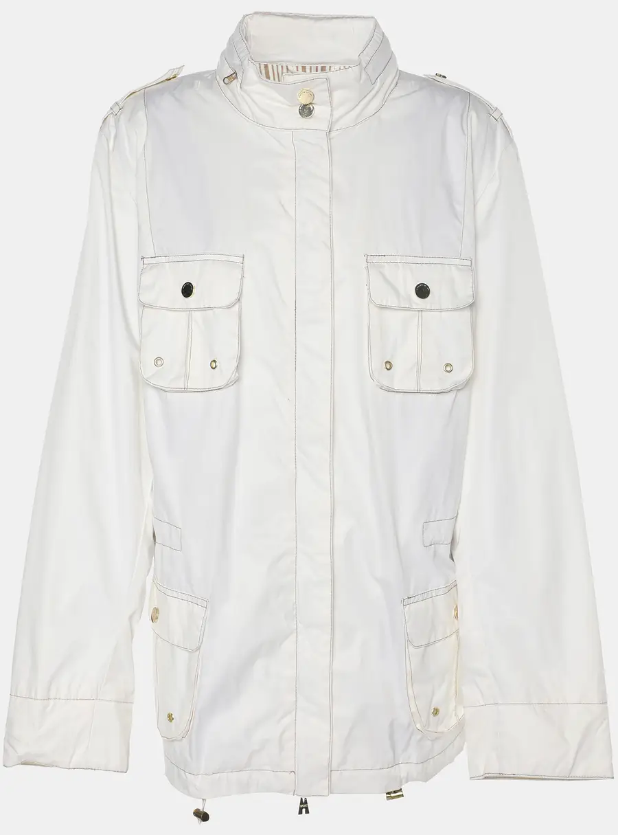 Marina Sport by Marina Rinaldi White Nylon Blend Zip Jackets L