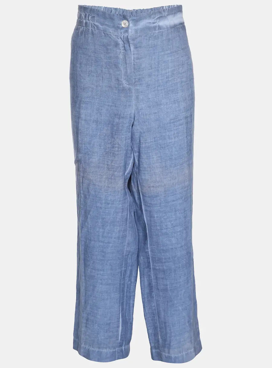 Voyage by Marina Rinaldi Blue Linen Trousers L
