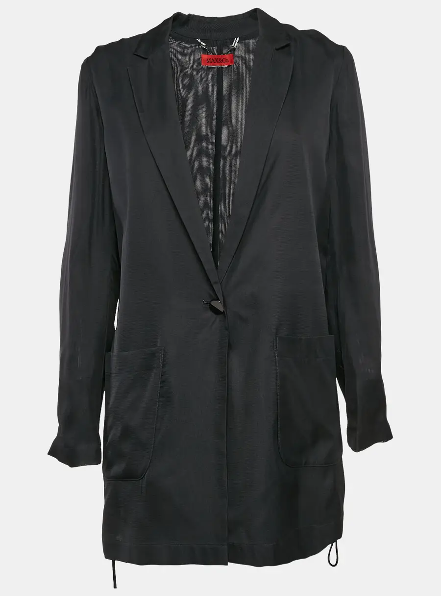 MAX & Co. Navy Blue Crepe Jacket M