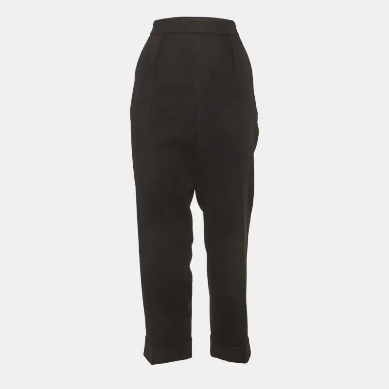 Max Mara Black Rabbit Felt Trousers L