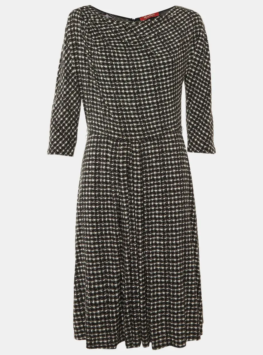 Max Mara Studio Black Printed Jersey Midi Dress L