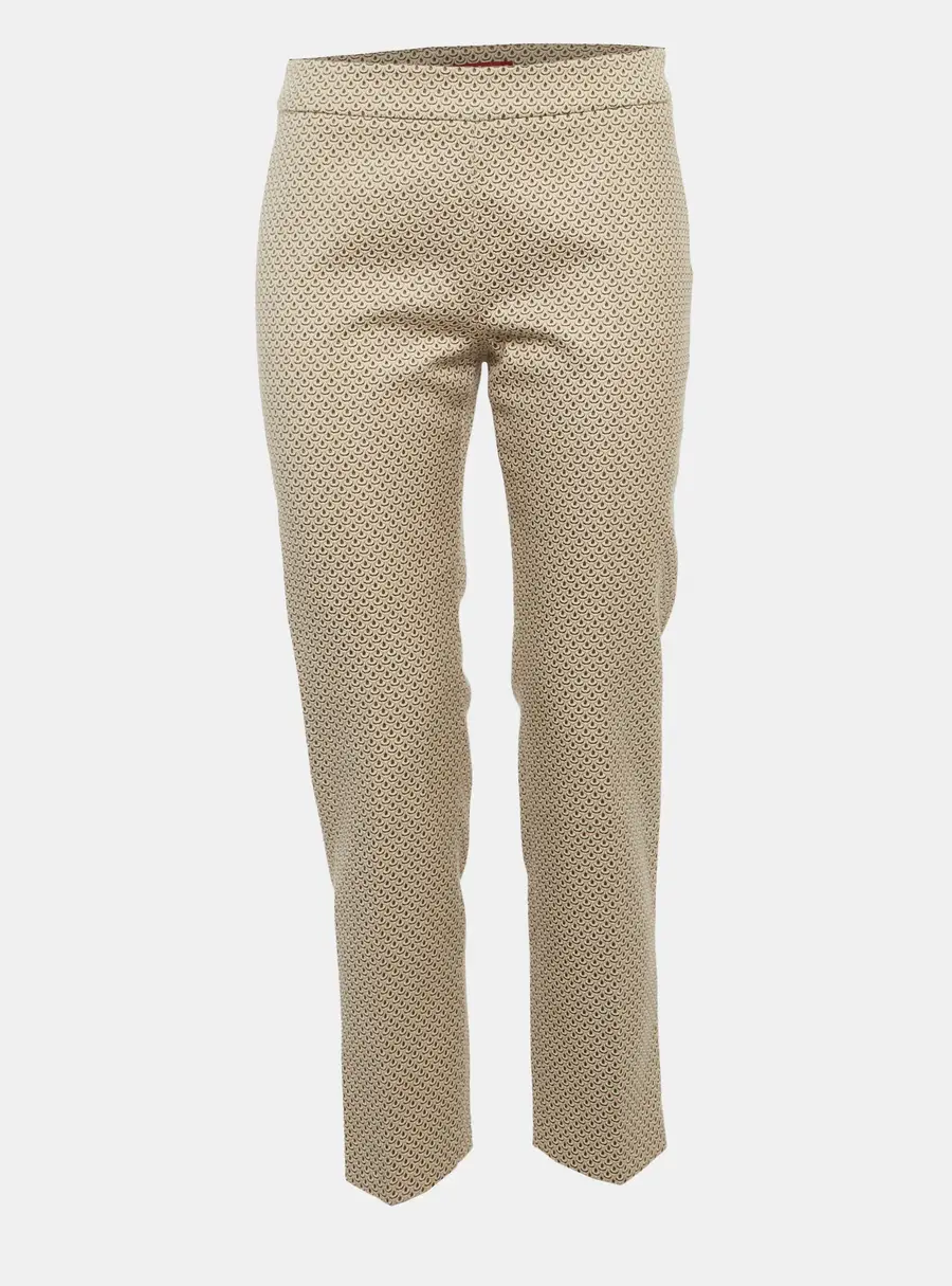 Max Mara Studio Beige Jacquard Slim Fit Jeans M