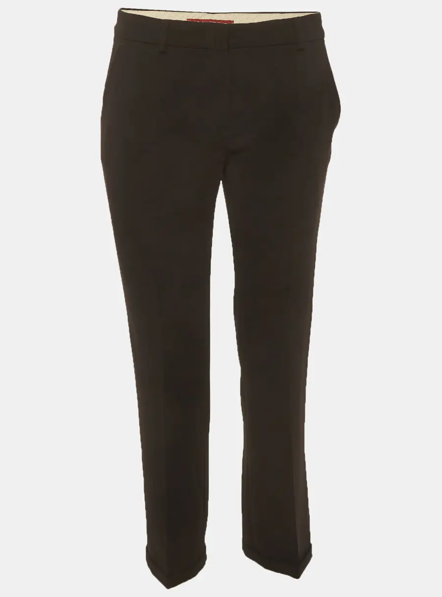 Max Mara Studio Black Gabardine Formal Trousers M