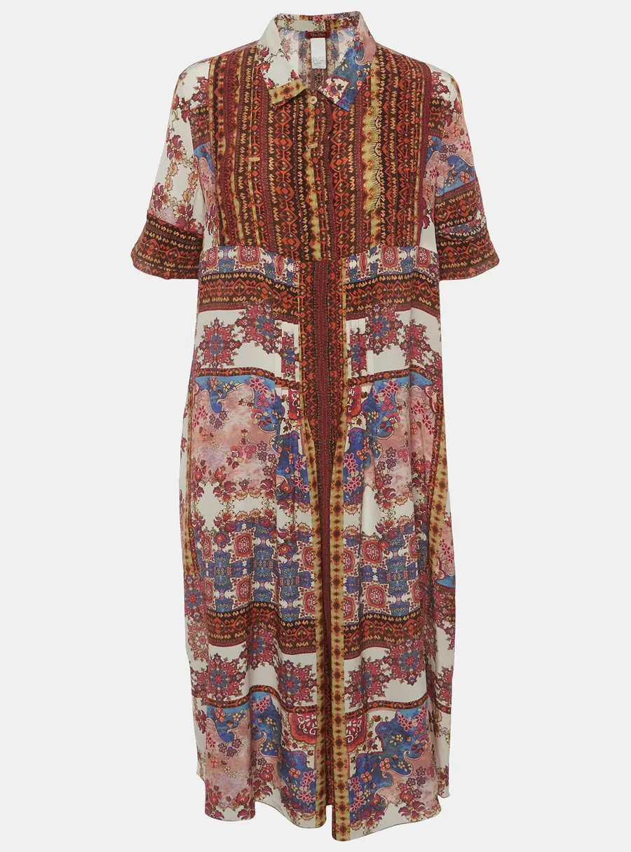 Max Mara Multicolor Printed Silk Midi Dress S