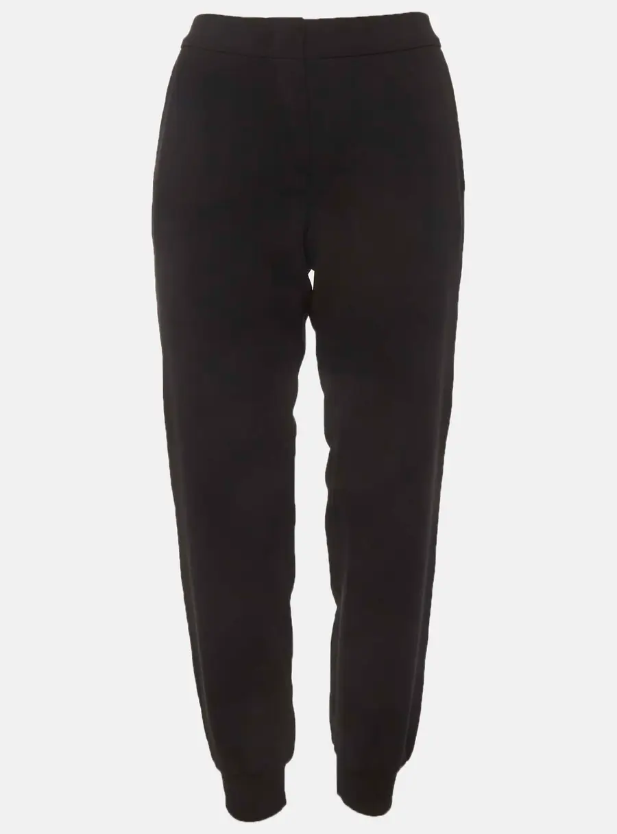 Max Mara Studio Black Crepe and Knit Joggers M
