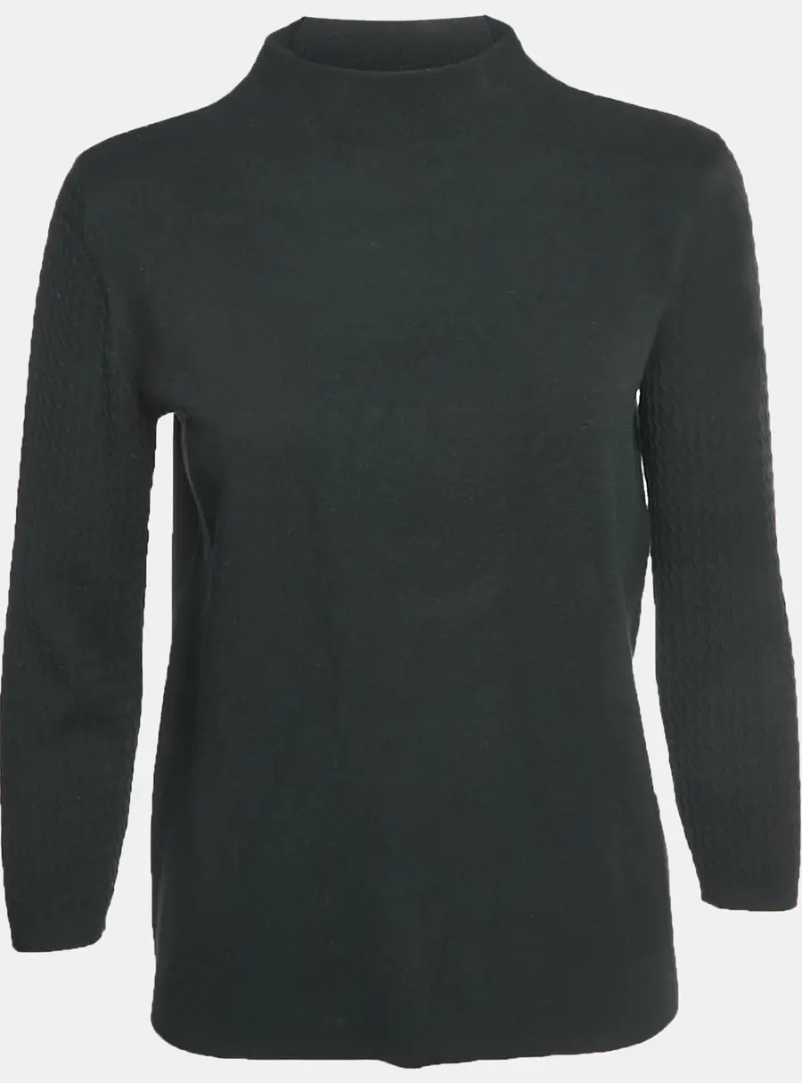 Max Mara Studio Black Stretch Knit Sweatshirt M