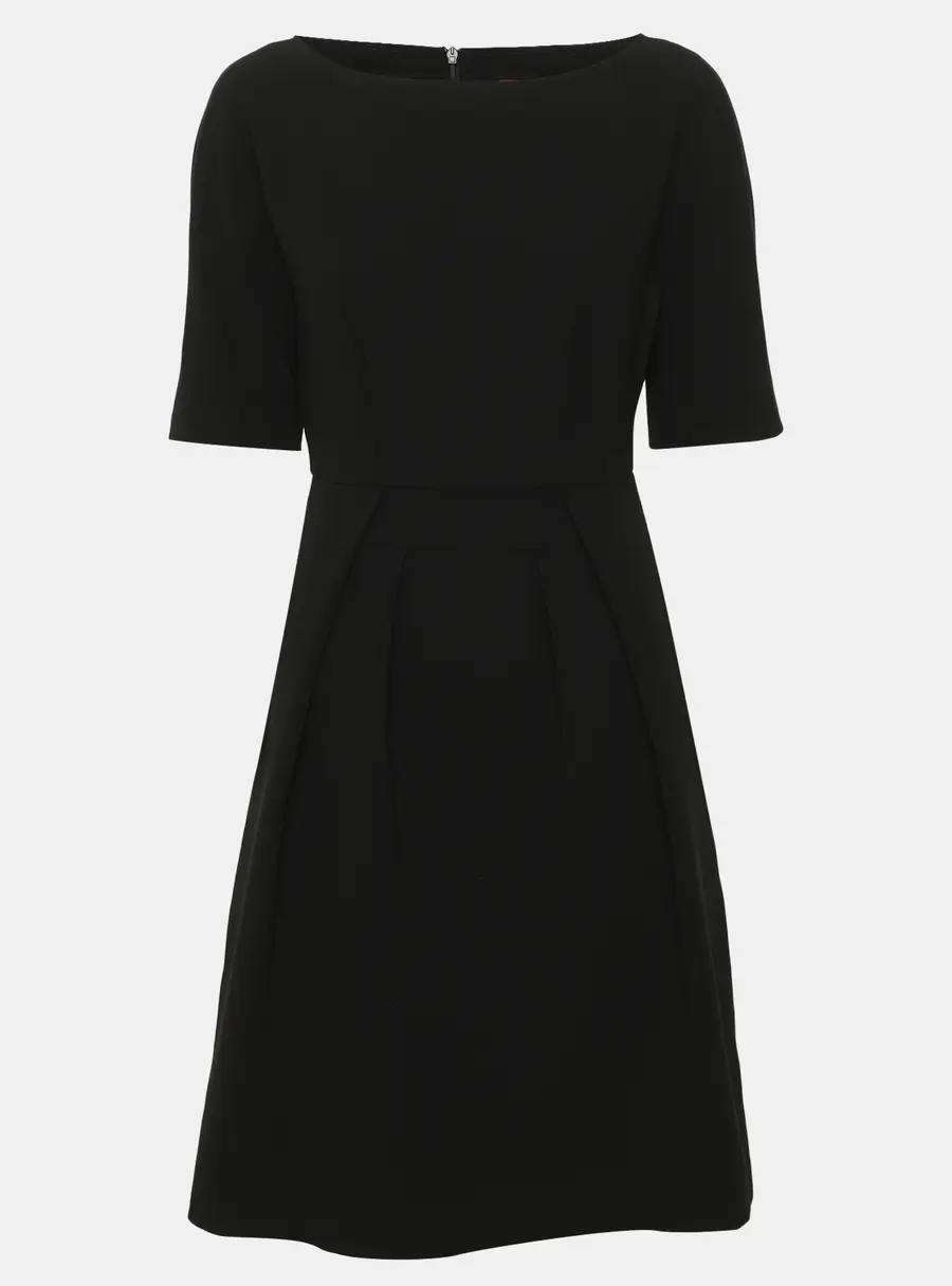 Max Mara Studio Black Crepe Midi Dress S