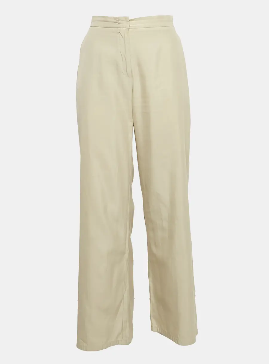 Max Mara Beige Cotton Blend Trousers M