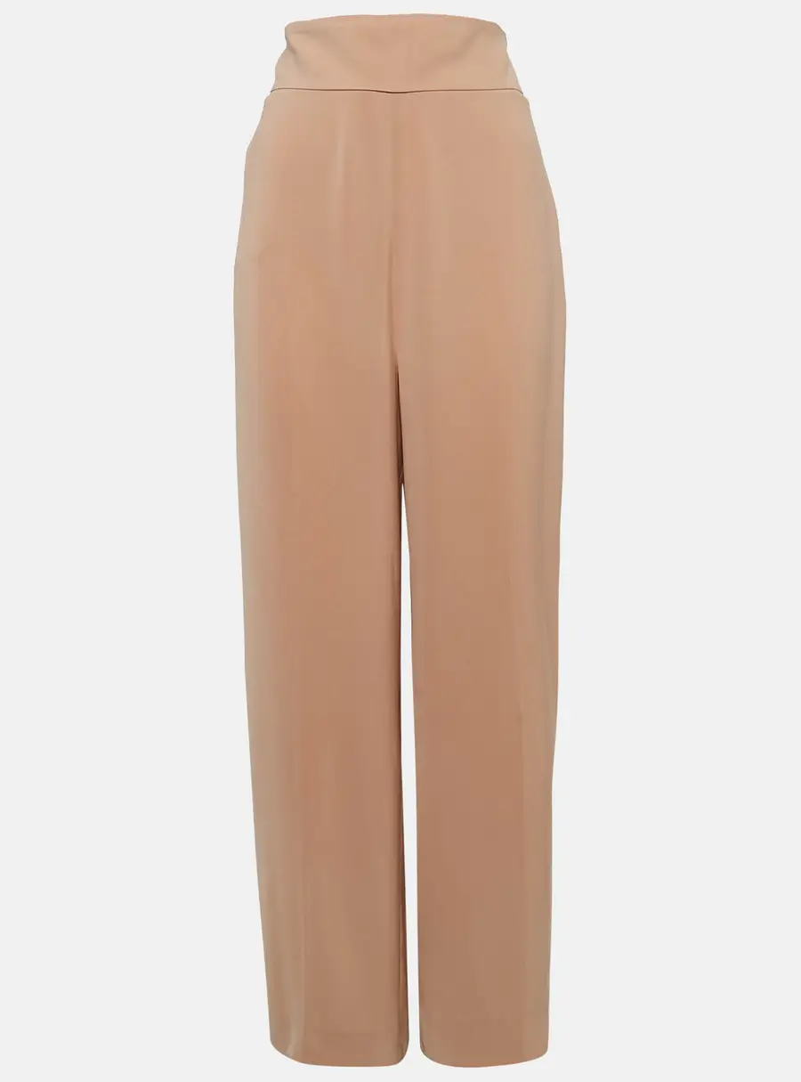 Max Mara Studio Light Brown Crepe Palazzo Pants M