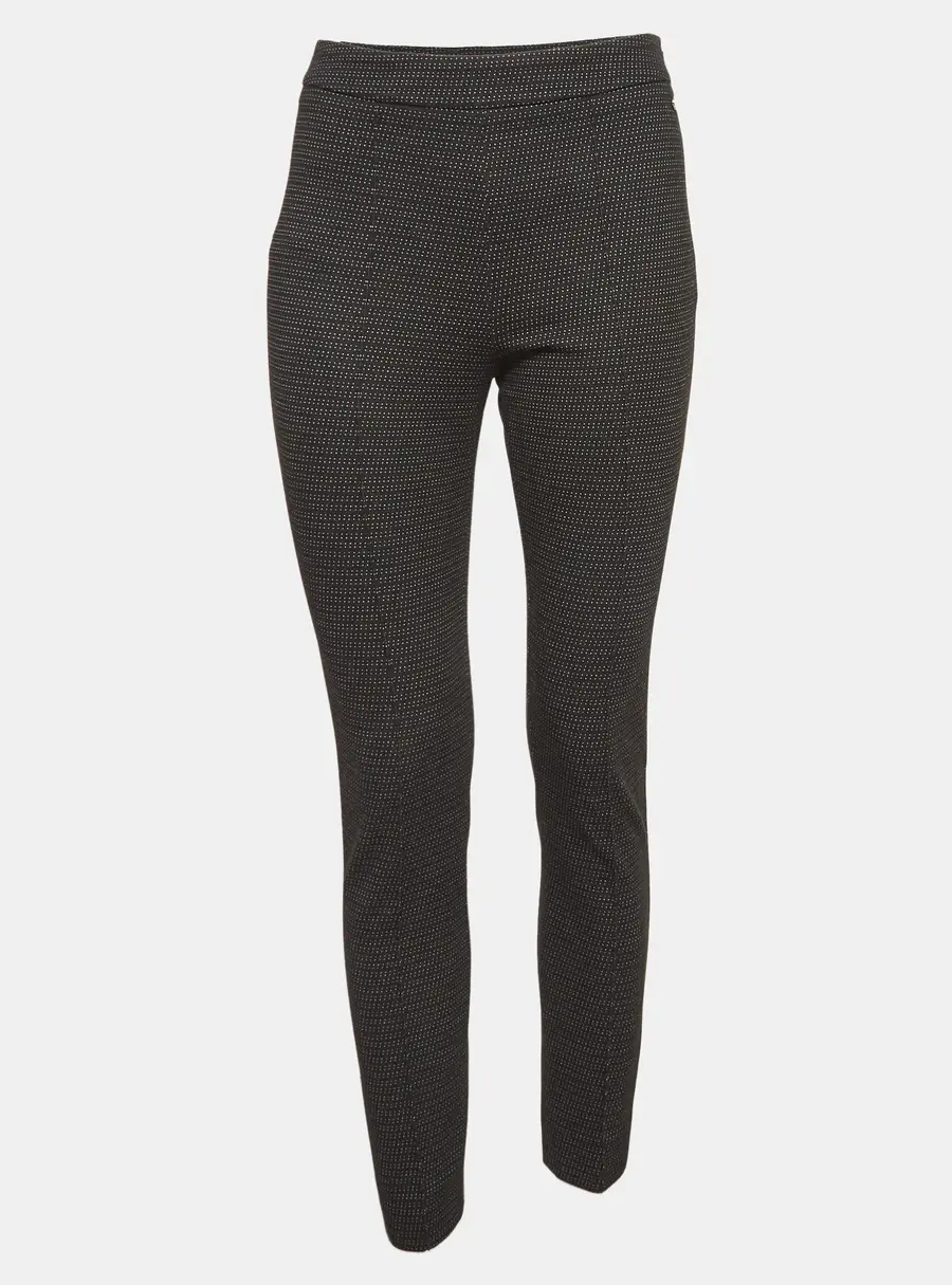 Max Mara Black Dots Pattern Stretch Knit Trousers S