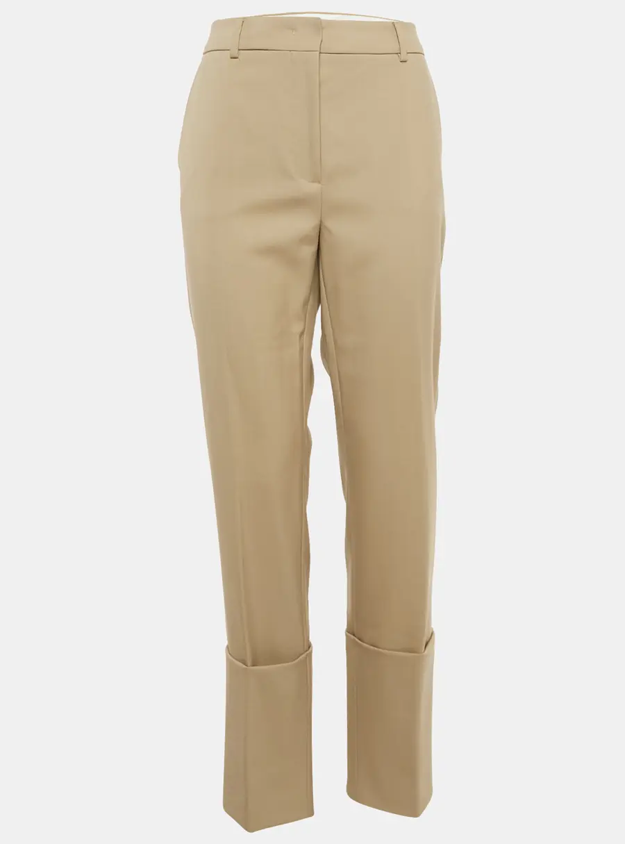Sportmax Beige Wool Loose Fit Trousers XL