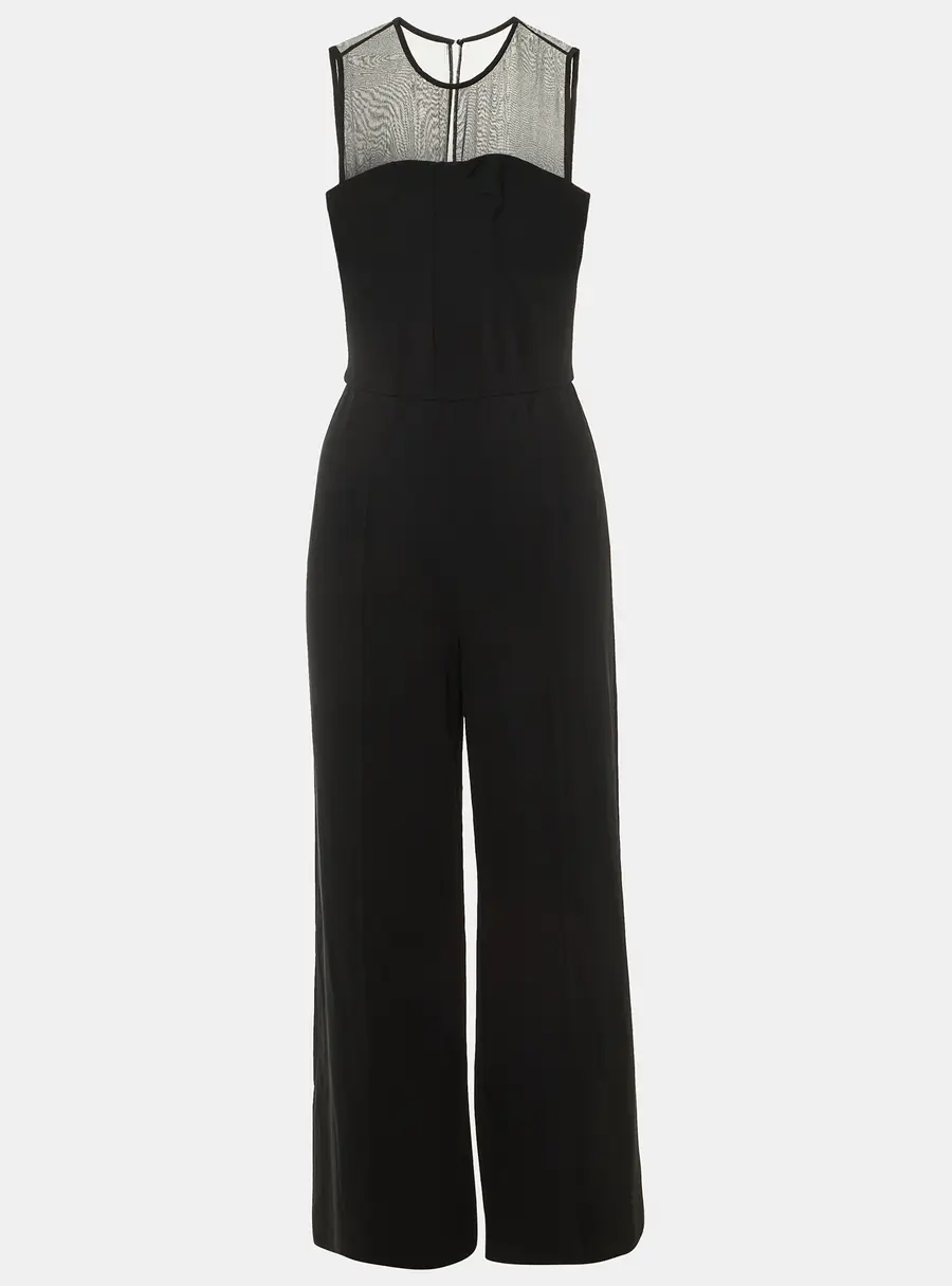Max Mara Black Crepe Wide Leg Cady Jumpsuit S