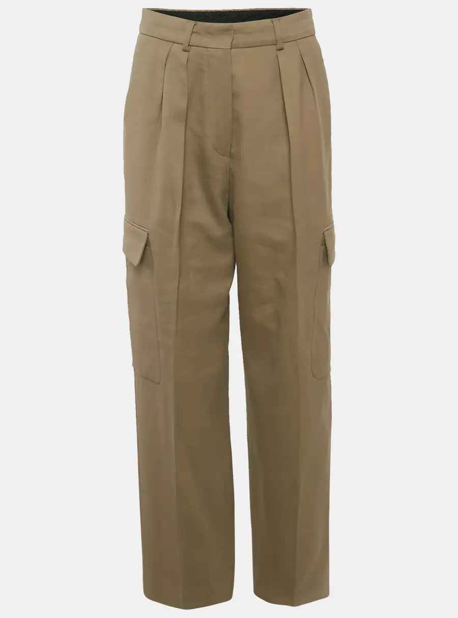Max Mara Black Gabardine Cargo Pants S