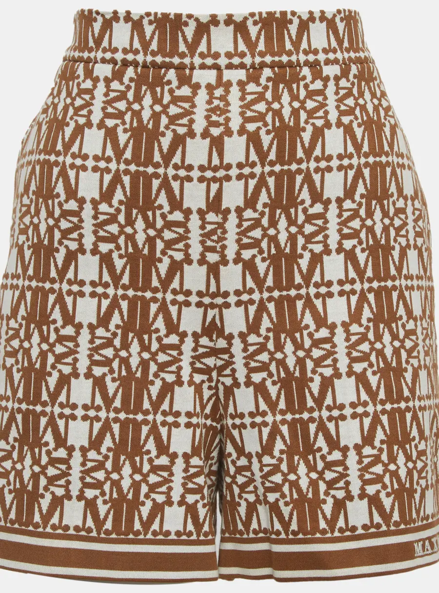 Max Mara Brown Monogram Stretch Knit Trousers L