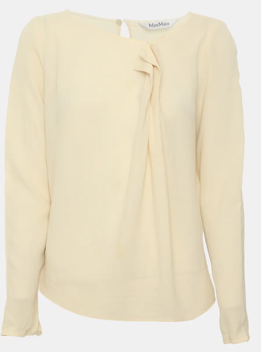 Max Mara Light Beige Crepe Blouse S