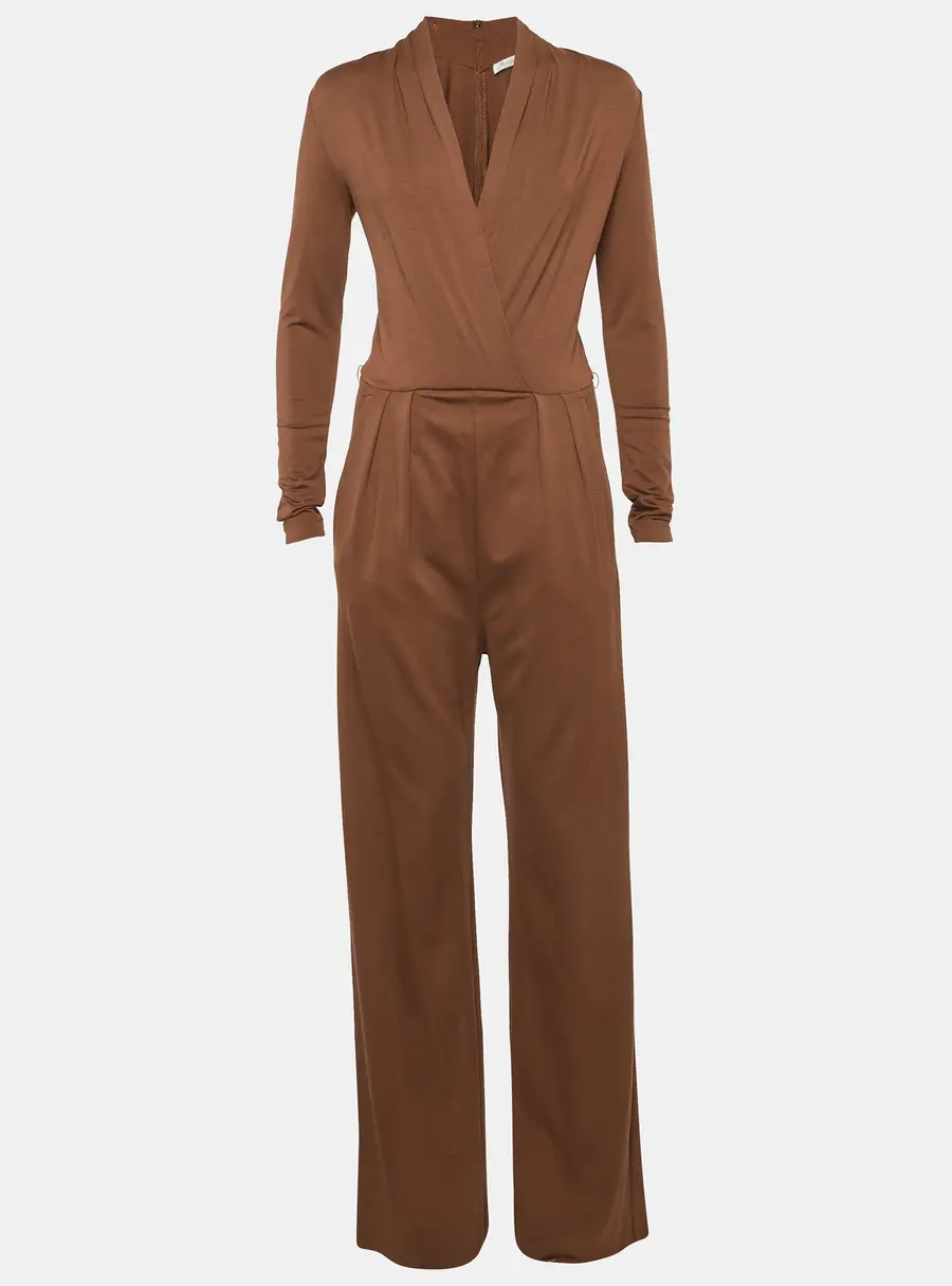 Max Mara Brown Jersey Jumpsuit M