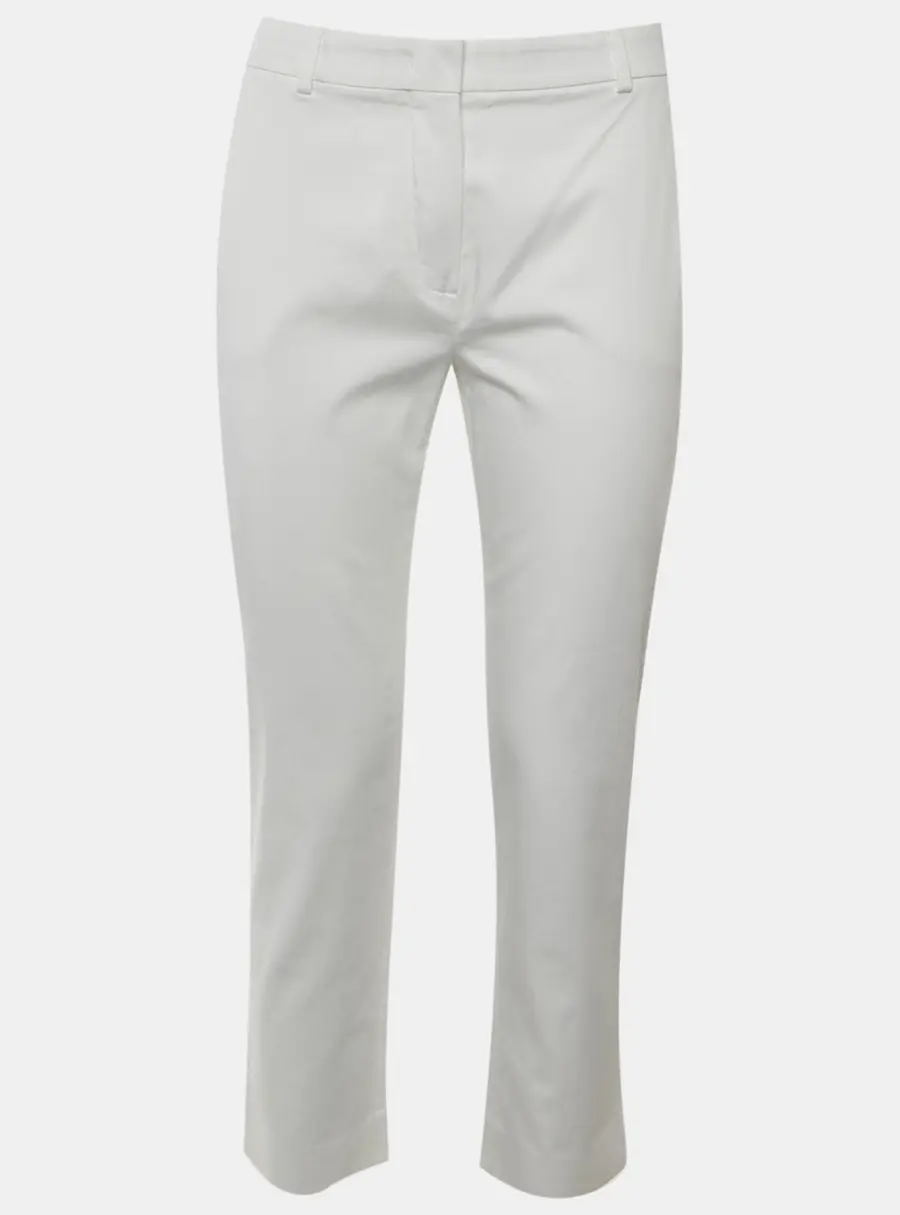 Max Mara White Cotton Tapered Leg Pants M