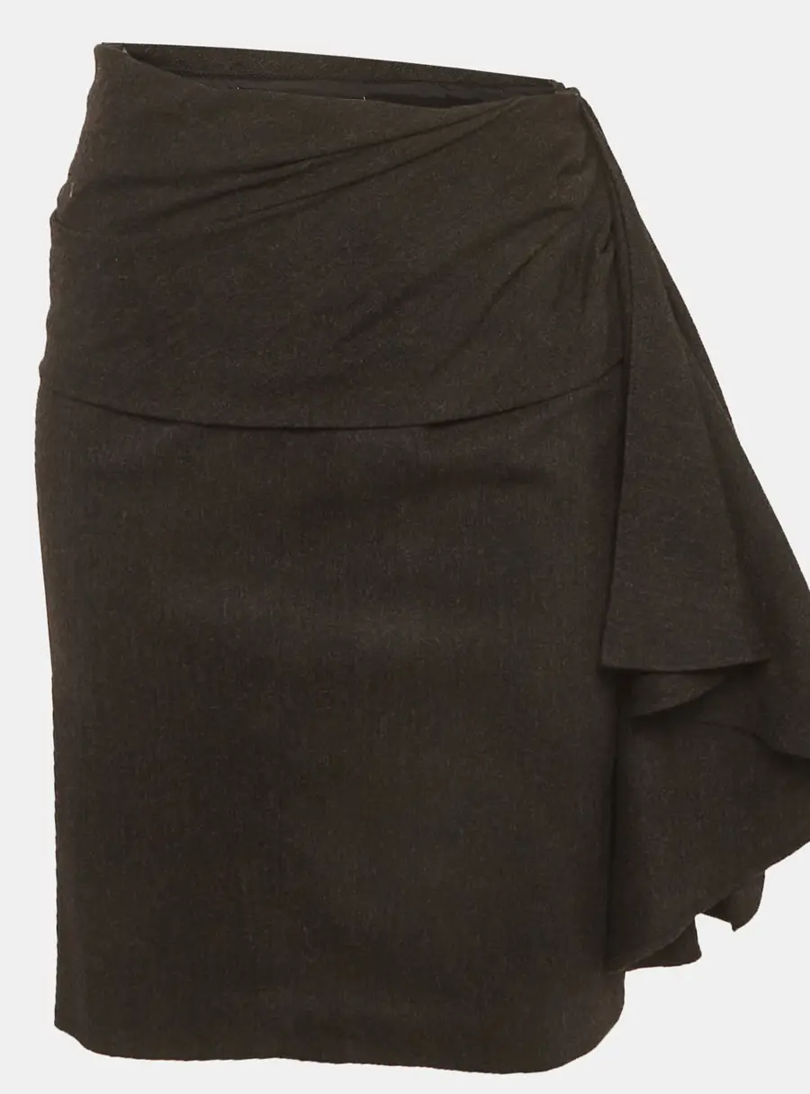 Max Mara Grey Wool Skirt S