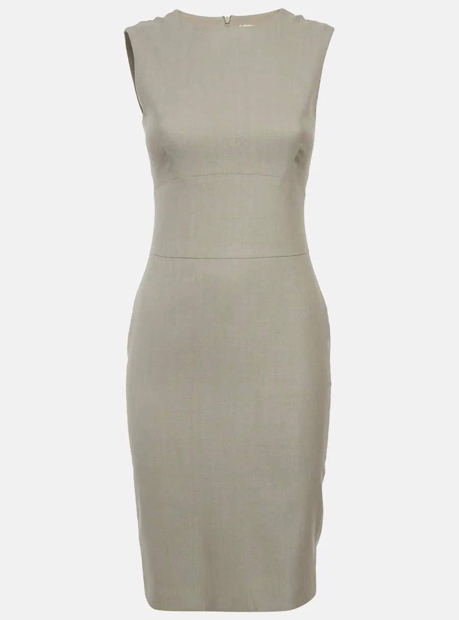 Max Mara Grey Wool Sheath Dress XS