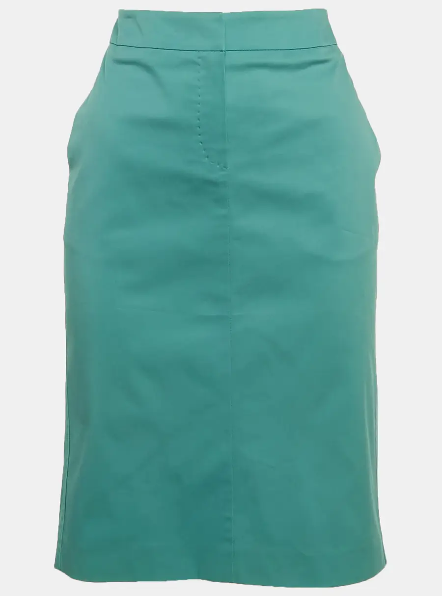 Max Mara Turquoise Gabardine Knee Length Skirt S
