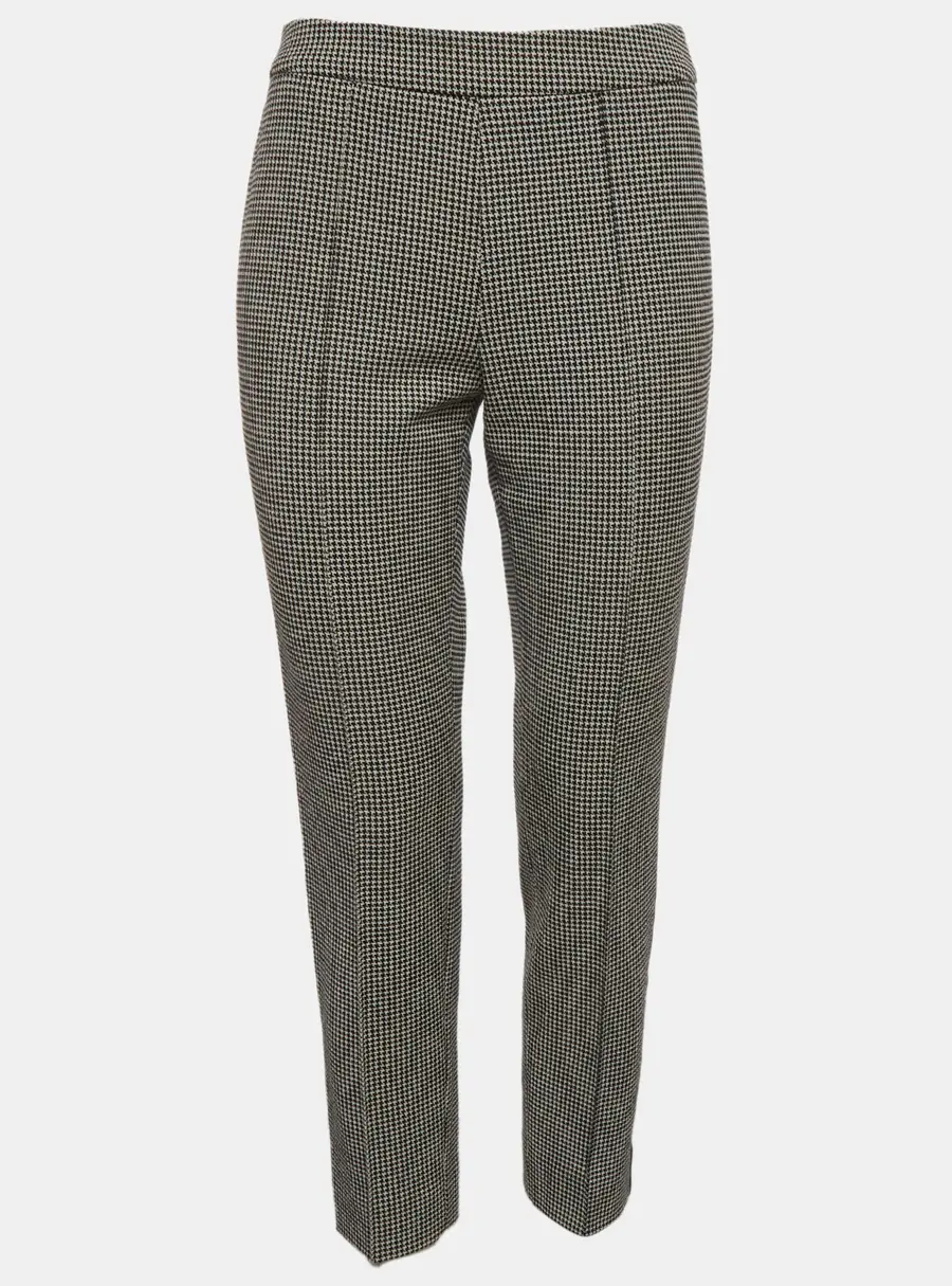 Max Mara Multicolor Houndstooth Wool Blend Trousers M