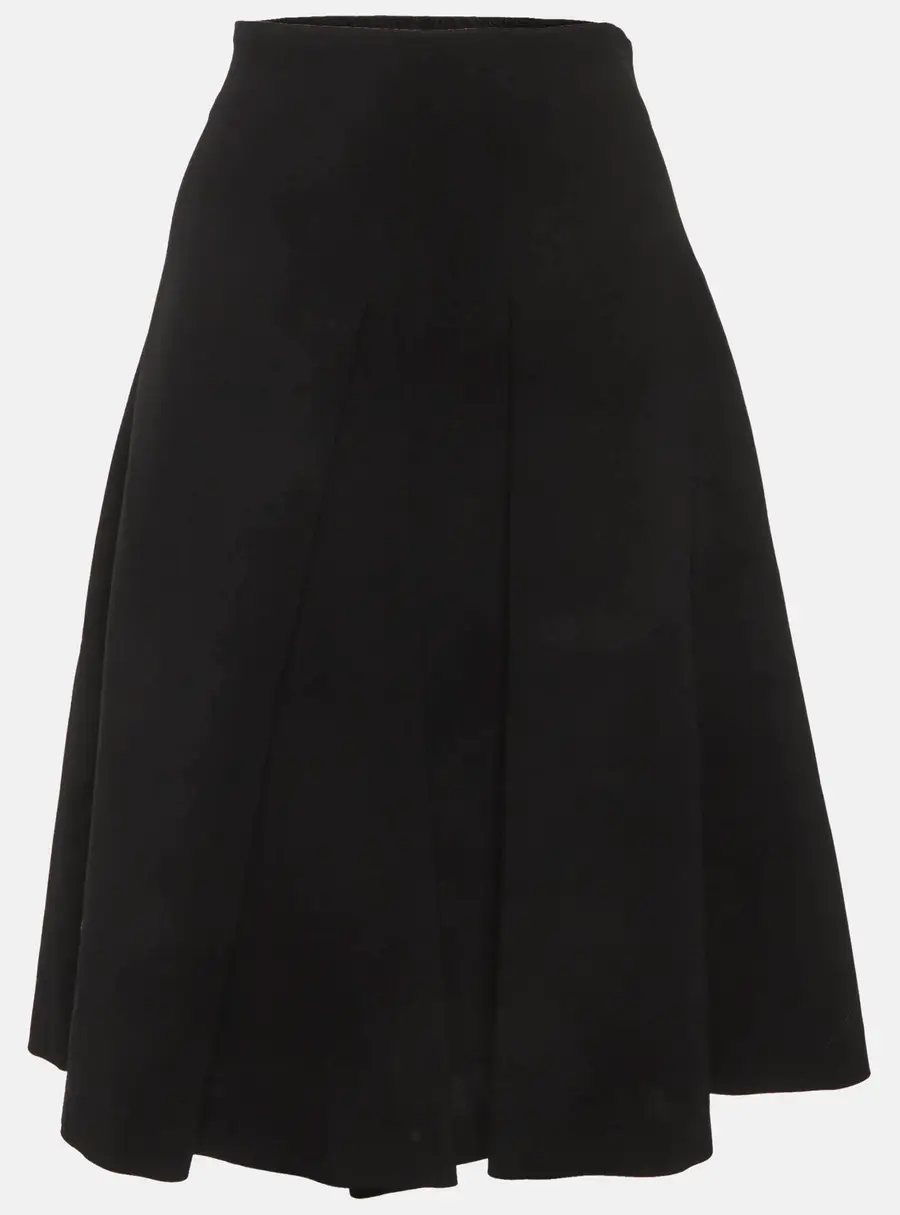 Max Mara Black Wool Blend Flared Skirt L