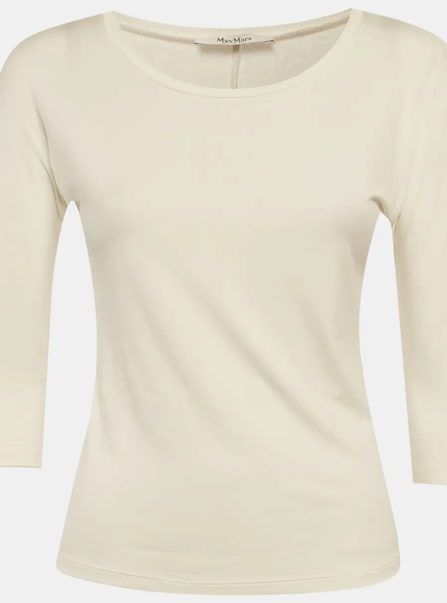 Max Mara White Jersey Crew Neck T-Shirt XXS