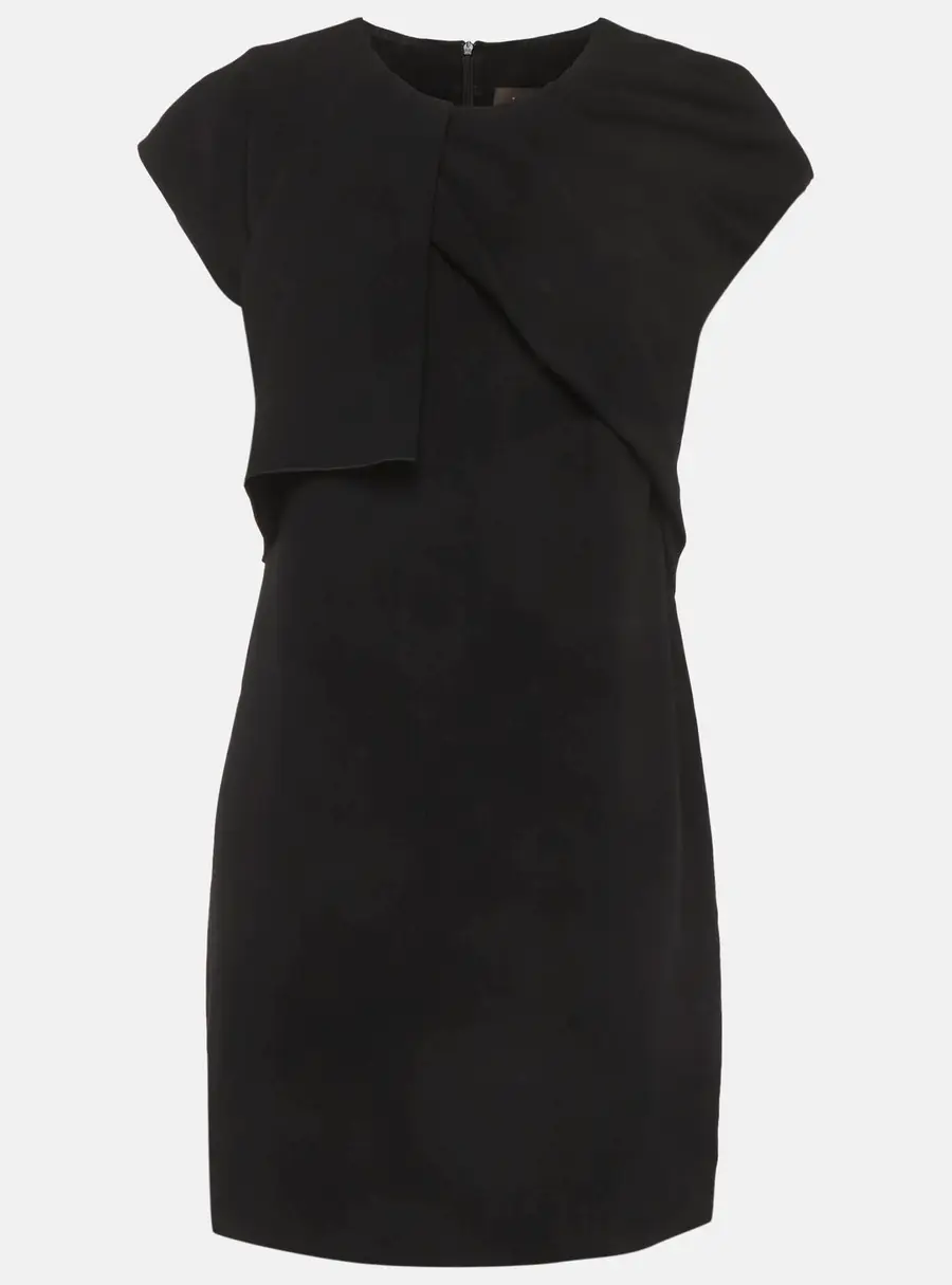 Max Mara Black Stretch Crepe Shift Mini Dress L