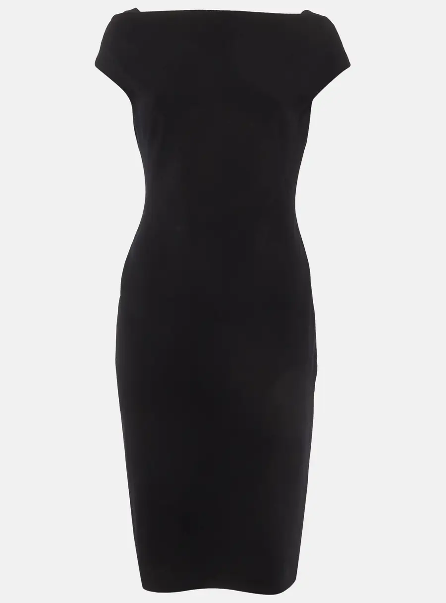 Max Mara Navy Blue Wool Sheath Dress M