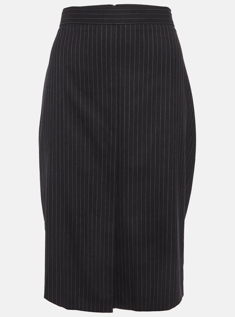 Max Mara Navy Blue Pinstriped Pencil Skirt XL