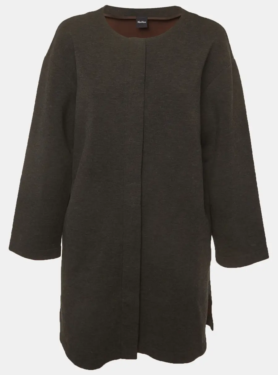 Max Mara Leisure Grey Neoprene Zip-Up Short Coat L