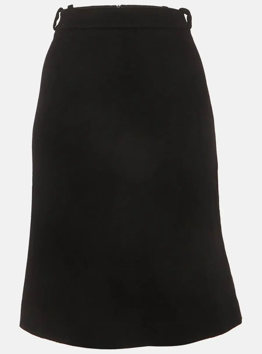 Max Mara Black Wool Felt Pencil Skirt XS