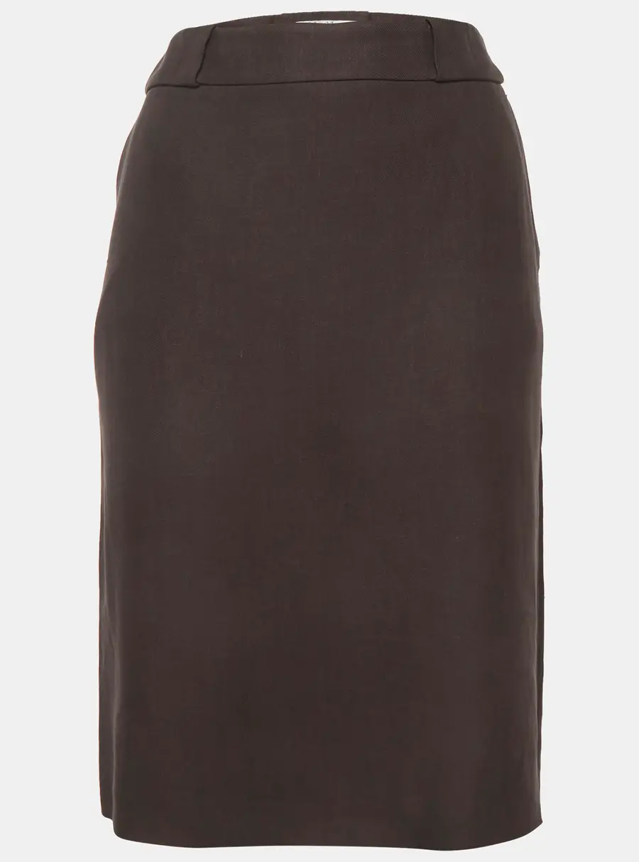 Max Mara Dark Grey Linen Pencil Skirt M